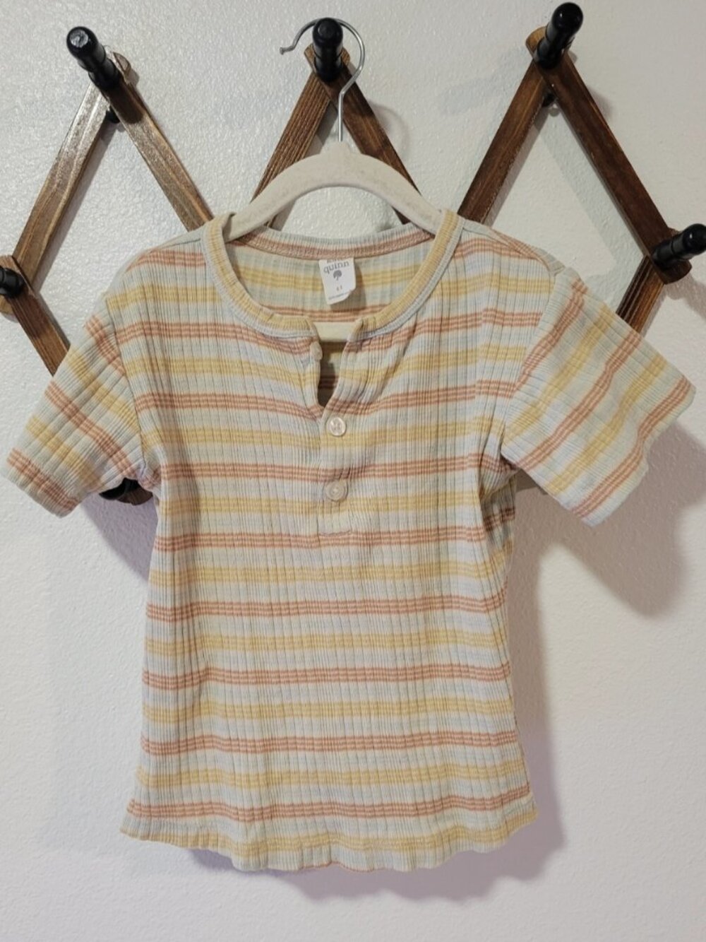 Kate Quinn organic cotton multi rib henley unisex toddler shirt